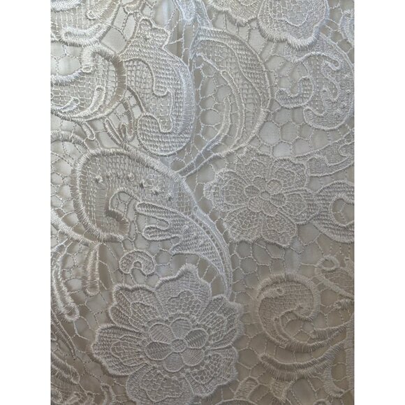 Adrianna Papell Ivory Lace Sheath Dress Illusion Neckline Size 10 NWT - Picture 7 of 16